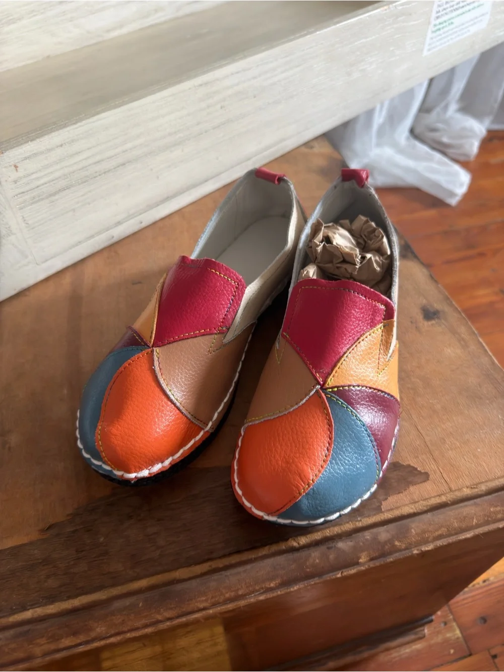 Women’s Multicolor Patchwork Leather Slip-On Loafers